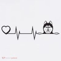 Siberian Husky Heartbeat Dog Breed Husky Heart Kids T-Shirt