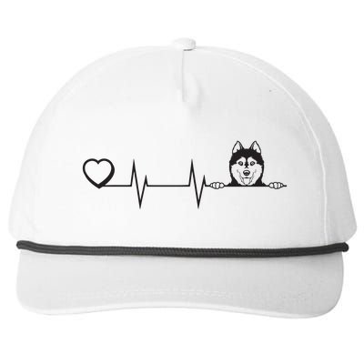 Siberian Husky Heartbeat Dog Breed Husky Heart Snapback Five-Panel Rope Hat