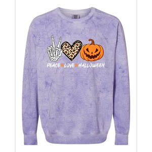 Skeleton Hands Heart Peace Love Halloween Costume Great Gift Colorblast Crewneck Sweatshirt