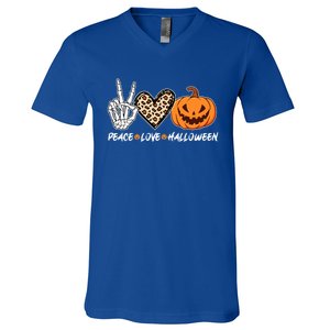 Skeleton Hands Heart Peace Love Halloween Costume Great Gift V-Neck T-Shirt