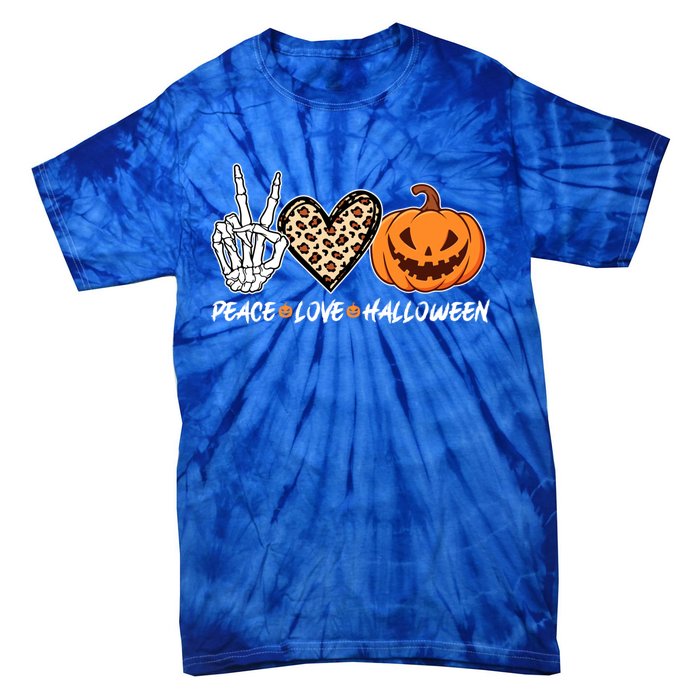 Skeleton Hands Heart Peace Love Halloween Costume Great Gift Tie-Dye T-Shirt