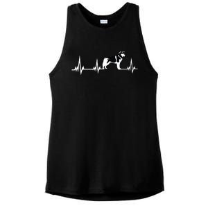 Siberian Husky Heartbeat Gift For Men Women Boy Girl Ladies PosiCharge Tri-Blend Wicking Tank