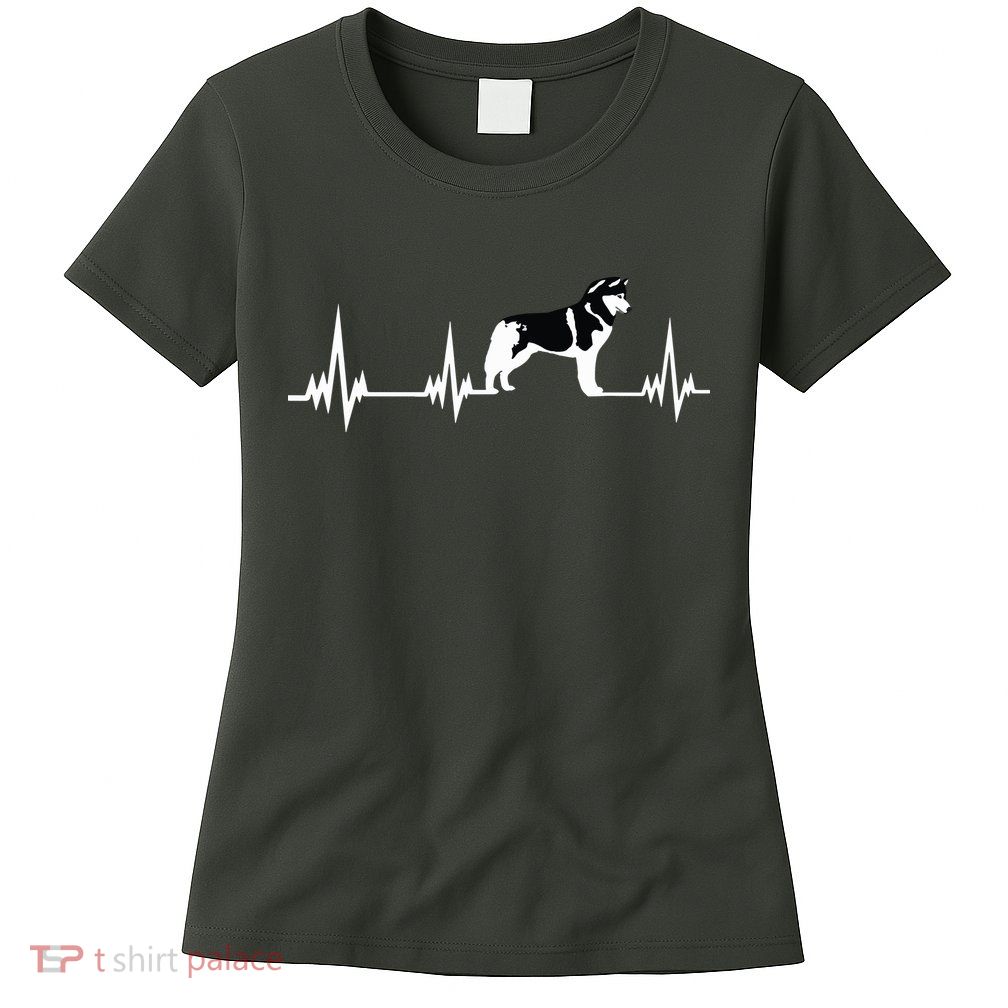 Siberian Husky Heartbeat Gift For Men Women Boy Girl Womens T-Shirt