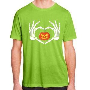 Skeleton Hands Heart Pumpkin Halloween And Gift Adult ChromaSoft Performance T-Shirt