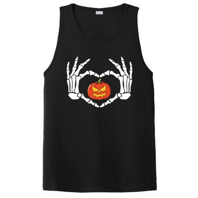 Skeleton Hands Heart Pumpkin Halloween And Gift PosiCharge Competitor Tank