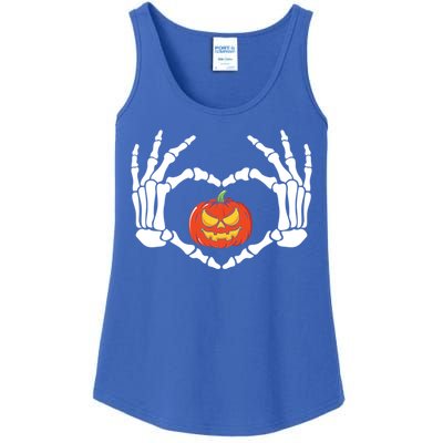 Skeleton Hands Heart Pumpkin Halloween And Gift Ladies Essential Tank