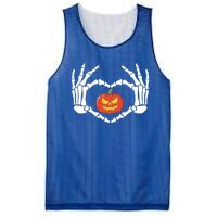 Skeleton Hands Heart Pumpkin Halloween And Gift Mesh Reversible Basketball Jersey Tank