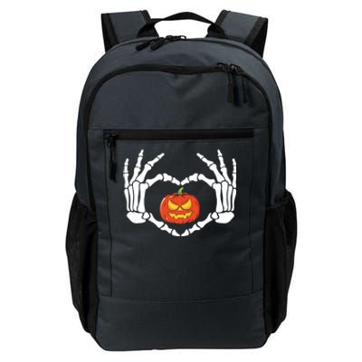 Skeleton Hands Heart Pumpkin Halloween And Gift Daily Commute Backpack