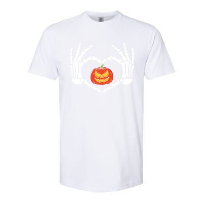 Skeleton Hands Heart Pumpkin Halloween And Gift Softstyle CVC T-Shirt