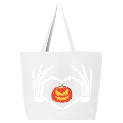 Skeleton Hands Heart Pumpkin Halloween And Gift 25L Jumbo Tote