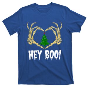 Skeleton Hands Heart Sign Hey Boo! Halloween Gift T-Shirt