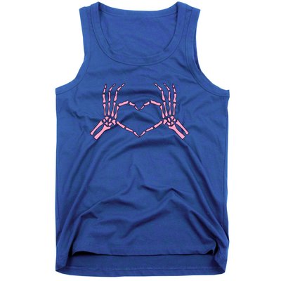 Skeleton Hands Heart Sign Retro Costume Halloween Gift Tank Top