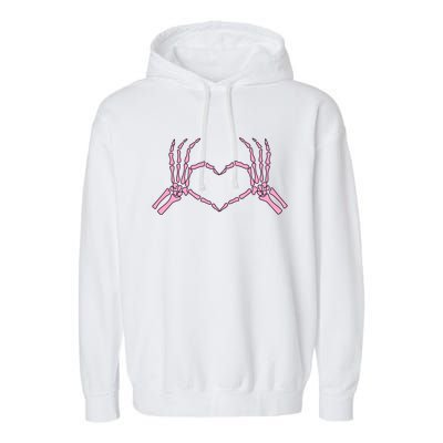 Skeleton Hands Heart Sign Retro Costume Halloween Gift Garment-Dyed Fleece Hoodie