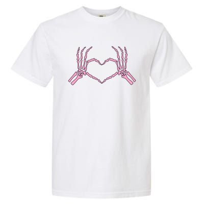 Skeleton Hands Heart Sign Retro Costume Halloween Gift Garment-Dyed Heavyweight T-Shirt