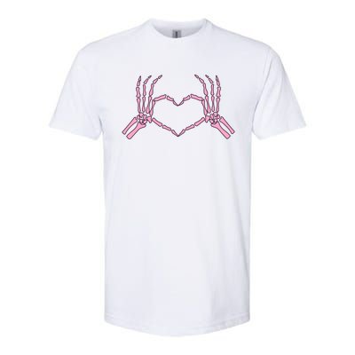 Skeleton Hands Heart Sign Retro Costume Halloween Gift Softstyle CVC T-Shirt