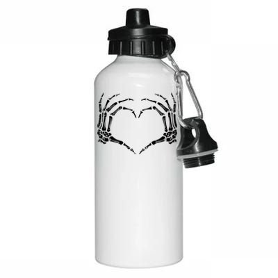 Skeleton Hands Heart Sign Retro Halloween Costume Aluminum Water Bottle 