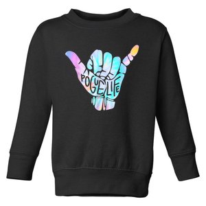 Shaka Hand Hang Loose Tie Dye Pattern Toddler Sweatshirt