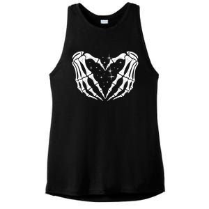 Skeleton Hands Heart Sign Retro Halloween Costume Wife Gift Ladies PosiCharge Tri-Blend Wicking Tank