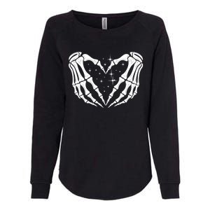 Skeleton Hands Heart Sign Retro Halloween Costume Wife Gift Womens California Wash Sweatshirt