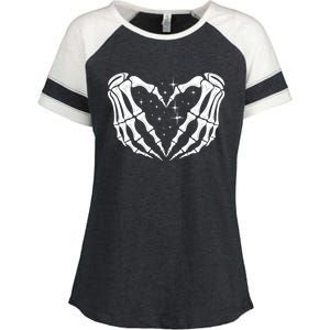 Skeleton Hands Heart Sign Retro Halloween Costume Wife Gift Enza Ladies Jersey Colorblock Tee