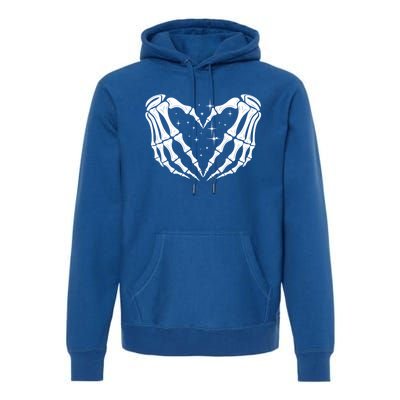 Skeleton Hands Heart Sign Retro Halloween Costume Wife Gift Premium Hoodie