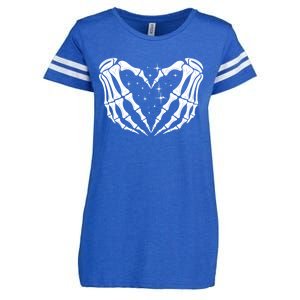 Skeleton Hands Heart Sign Retro Halloween Costume Wife Gift Enza Ladies Jersey Football T-Shirt