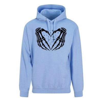 Skeleton Hands Heart Sign Retro Halloween Costume Wife Gift Unisex Surf Hoodie