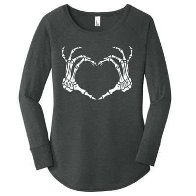 Skeleton Hand Heart Halloween Funny Bones Love Women's Perfect Tri Tunic Long Sleeve Shirt