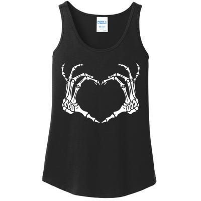 Skeleton Hand Heart Halloween Funny Bones Love Ladies Essential Tank