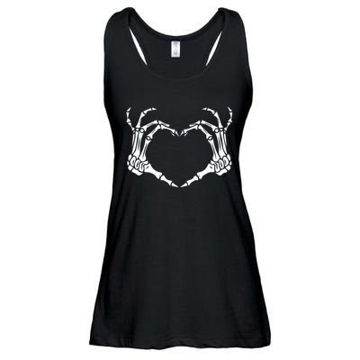 Skeleton Hand Heart Halloween Funny Bones Love Ladies Essential Flowy Tank