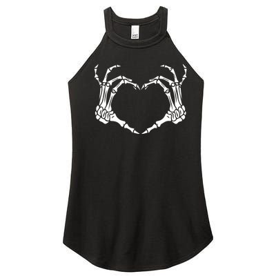 Skeleton Hand Heart Halloween Funny Bones Love Women's Perfect Tri Rocker Tank