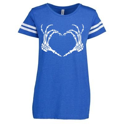 Skeleton Hand Heart Halloween Funny Bones Love Enza Ladies Jersey Football T-Shirt