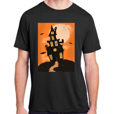 Spooky Halloween Haunted House Adult ChromaSoft Performance T-Shirt