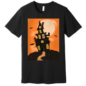 Spooky Halloween Haunted House Premium T-Shirt