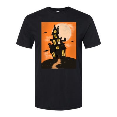 Spooky Halloween Haunted House Softstyle® CVC T-Shirt