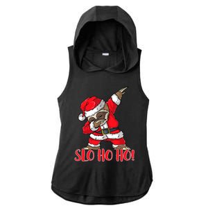 Slo Ho Ho Dabbing Santa Sloth Merry Slothmas Christmas Gift Ladies PosiCharge Tri-Blend Wicking Draft Hoodie Tank