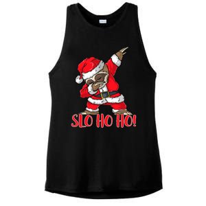 Slo Ho Ho Dabbing Santa Sloth Merry Slothmas Christmas Gift Ladies PosiCharge Tri-Blend Wicking Tank