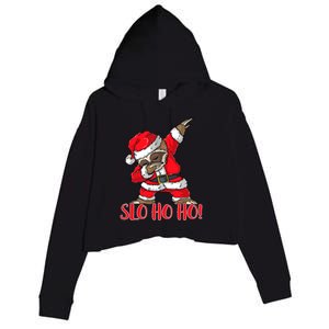 Slo Ho Ho Dabbing Santa Sloth Merry Slothmas Christmas Gift Crop Fleece Hoodie