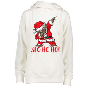 Slo Ho Ho Dabbing Santa Sloth Merry Slothmas Christmas Gift Womens Funnel Neck Pullover Hood