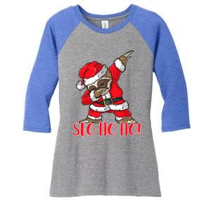 Slo Ho Ho Dabbing Santa Sloth Merry Slothmas Christmas Gift Women's Tri-Blend 3/4-Sleeve Raglan Shirt