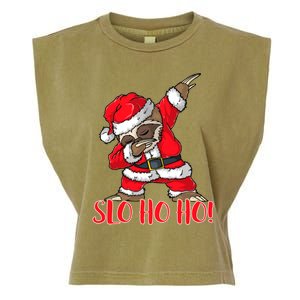 Slo Ho Ho Dabbing Santa Sloth Merry Slothmas Christmas Gift Garment-Dyed Women's Muscle Tee