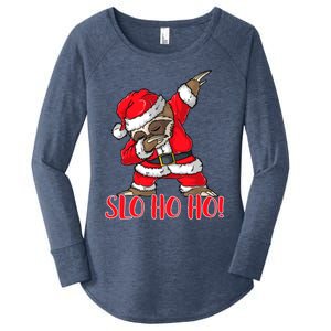 Slo Ho Ho Dabbing Santa Sloth Merry Slothmas Christmas Gift Women's Perfect Tri Tunic Long Sleeve Shirt