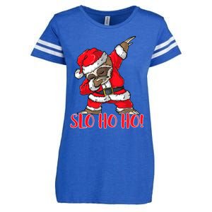 Slo Ho Ho Dabbing Santa Sloth Merry Slothmas Christmas Gift Enza Ladies Jersey Football T-Shirt