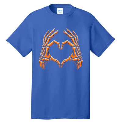 Skeleton Hands Heart Sign Retro Halloween Costume Meaningful Gift Tall T-Shirt