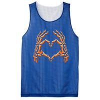 Skeleton Hands Heart Sign Retro Halloween Costume Meaningful Gift Mesh Reversible Basketball Jersey Tank