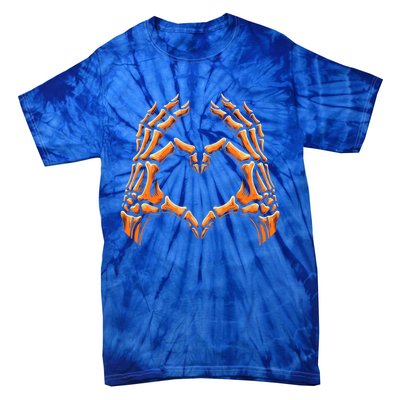 Skeleton Hands Heart Sign Retro Halloween Costume Meaningful Gift Tie-Dye T-Shirt