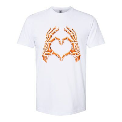 Skeleton Hands Heart Sign Retro Halloween Costume Meaningful Gift Softstyle CVC T-Shirt