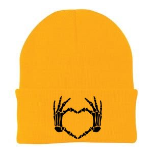 Skeleton Hands Heart Sign Retro Halloween Costume Gift Knit Cap Winter Beanie