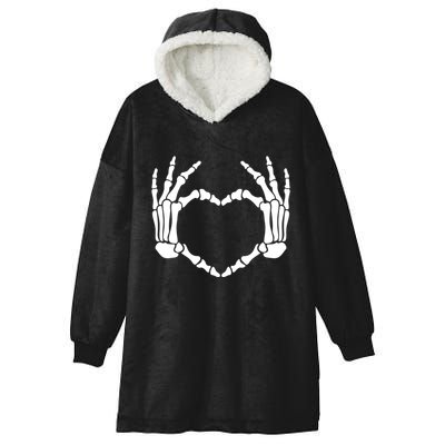 Skeleton Hands Heart Sign Retro Halloween Costume Gift Hooded Wearable Blanket