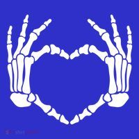 Skeleton Hands Heart Sign Retro Halloween Costume Gift Women's V-Neck T-Shirt